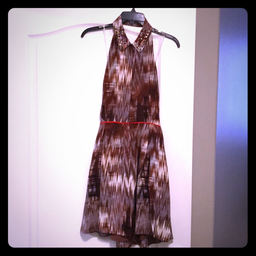 Halter beaded neck summer dress